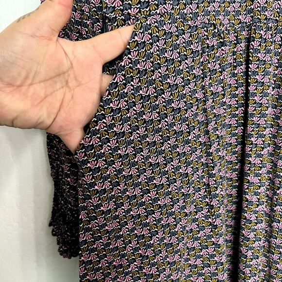 Boden Dress 4L Floral Embroidered Long Sleeve Tie Back Midi Flowy Smocked Cuffs - Picture 6 of 12